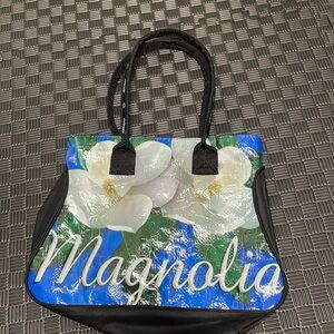 half the sky rebagz purse with magnolia flowers eco friendly purse